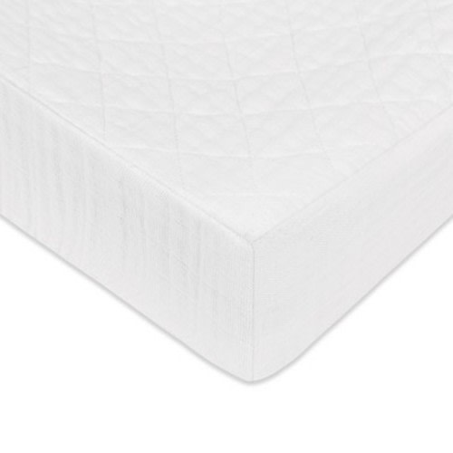 Babyletto Quilted Muslin Changing Pad Cover - GOTS Certified Organic Cotton - Plain White