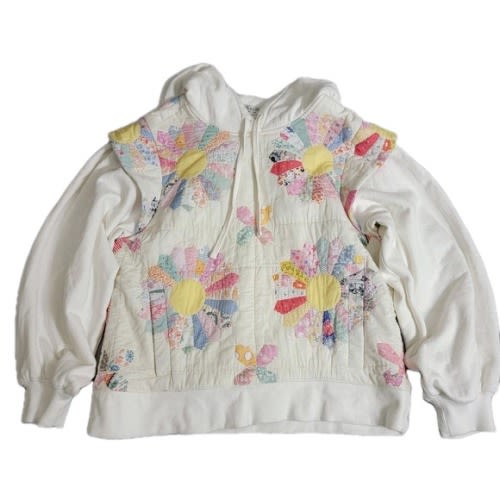 Sea NY New York Linden Patchwork Quilt Quilted Sweatshirt Hoodie Only Size XS