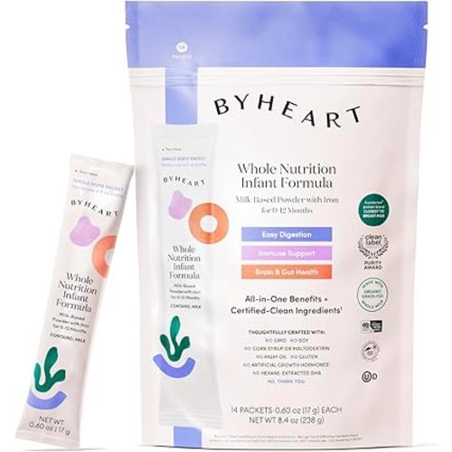 ByHeart Whole Nutrition Anywhere Pack™ Infant Formula Powder, Made with Organic Whole Milk, 14 Count