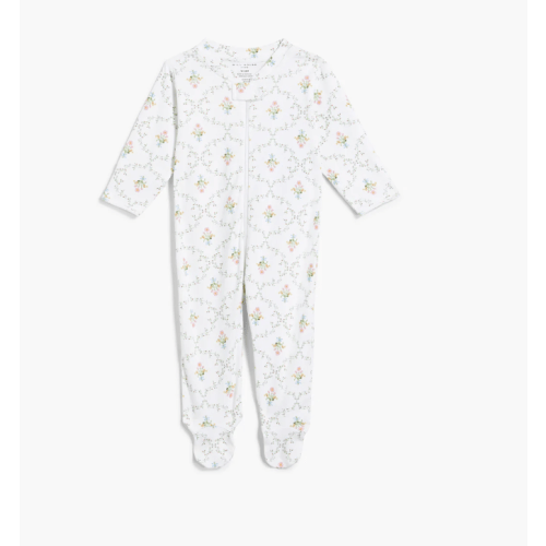 The Footie Pajama - Light Pink Trellis