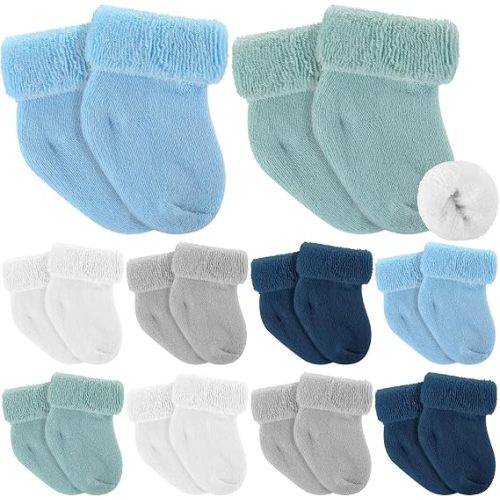 Twistover 10 Pairs Preemie Cotton Turn Cuff Socks