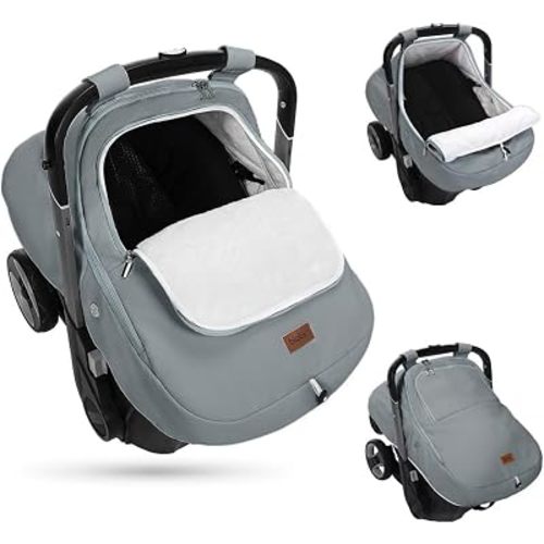 Bioby Winter Baby Car Seat Cover, Infant Car Seat Cover for Boy Girl, Gray