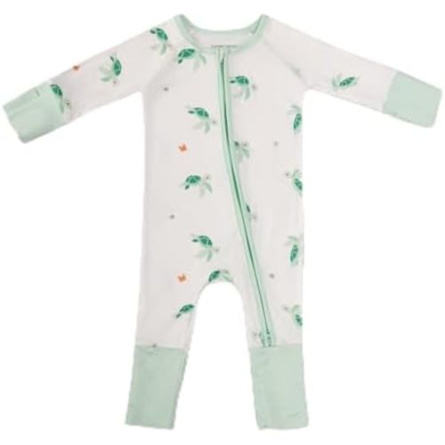 Bamboo Little Ultra-Soft Convertible Baby Romper - Gender Neutral Infant Clothes with 2-Way Zipper, Footless Sleepwear