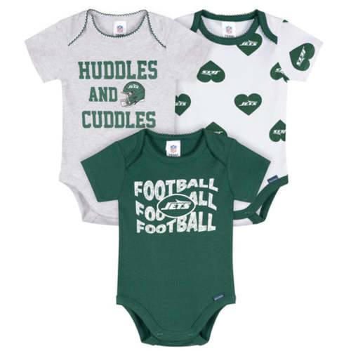 3-Pack Baby Girls New York Jets Bodysuit Set