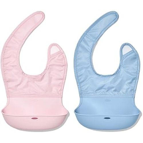 OXO Tot Roll-Up Bib - 2 Pack - Blossom and Dusk