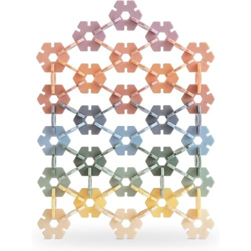 mushie HEX Connect Building Toy Set | 100 Pieces for Kids 5 Years+ | Preschool Educational and Montessori Toys