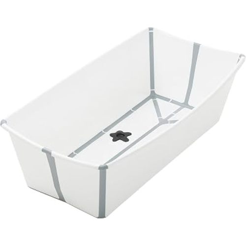 Stokke Flexi Bath X-Large Baby Bathtub - 31.5 x 15.7 x 9.4 in, White Grey