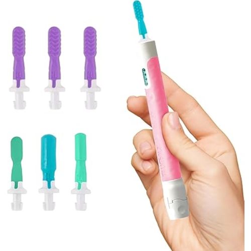 TalkTools Sensi Oral Sensory Therapy Tool with Soft Sensi Jaw Tips – 7-Piece Adjustable Sensory Stimulation Set for Oral Motor Awareness & Feeding Skill Development – Pink