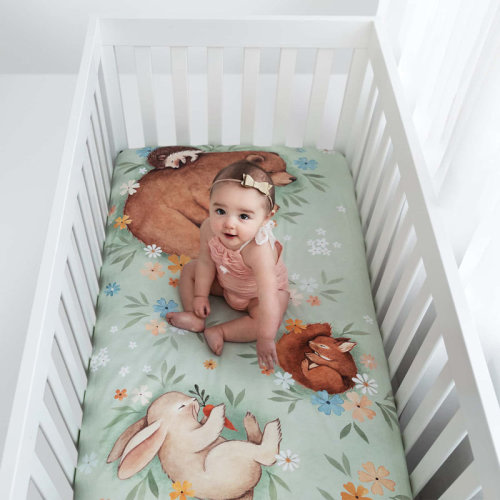 Rookie Humans Enchanted Meadow Crib Sheet & Swaddle Baby Gift Set | Wayfair