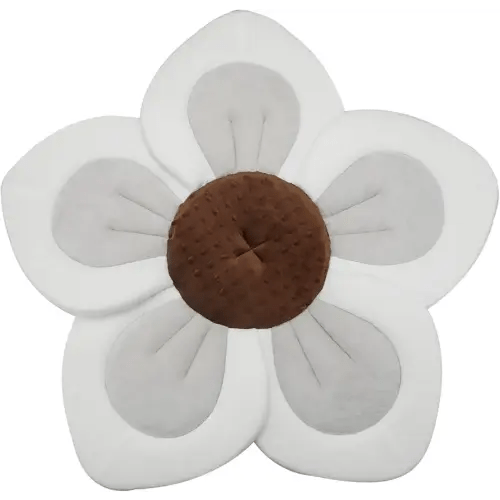 PandaEar Baby Bath Pad for Infant Newborn | Soft Flower 5 Petals for Sink Bathtub Essentials Shower Gift (Grey)