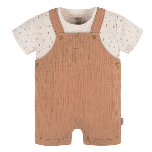 2-Piece Baby Neutral Dots Cotton Gauze Overall Romper and T-Shirt Set – Gerber Childrenswear
