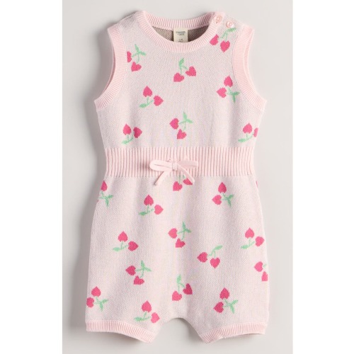 Ribbed Waist Cotton Romper