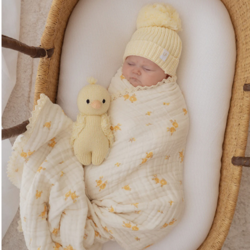 Gauze Lace Blanket | Yellow Tiny Floral