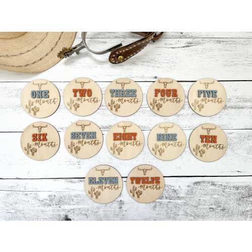 Western Baby Milestone Markers: Interchangeable Photo Prop Discs