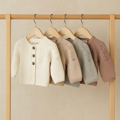 Delicate Knit Baby Sweater | Cotton Cardigan 3 button Olesya