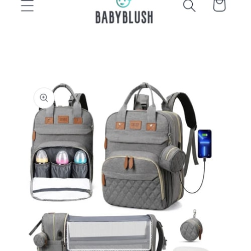 3-in-1 Diaper Bag Backpack with Foldable Bed | BabyBlush – Babyblush