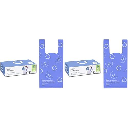Ubbi Disposable Diaper Sacks, Lavender Scented, Easy-To-Tie Tabs, Diaper Disposal or Pet Waste Bags, 200 Count (Pack of 2)