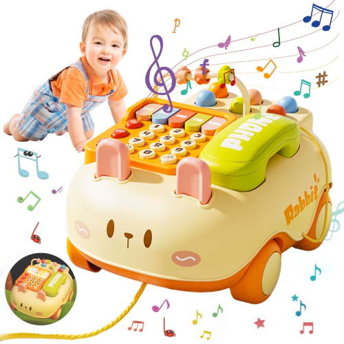 Sytle-Carry Baby Phone Toys, Toddler Educational Toy, Crawling Toy for 6-12-18 Months, Musical and Imaginative Play