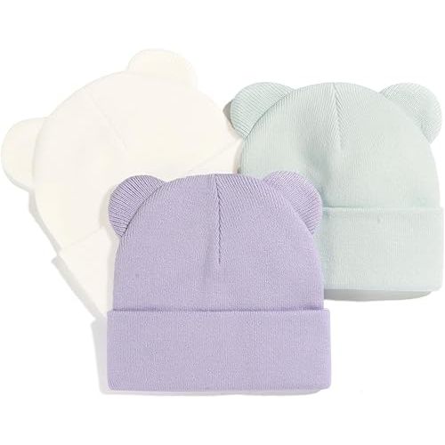 Baby Winter Beanie Hat,Kids Cute Bear Ears Soft Knit Beanie for Infant Boys Girl Warm Winter Hat Caps