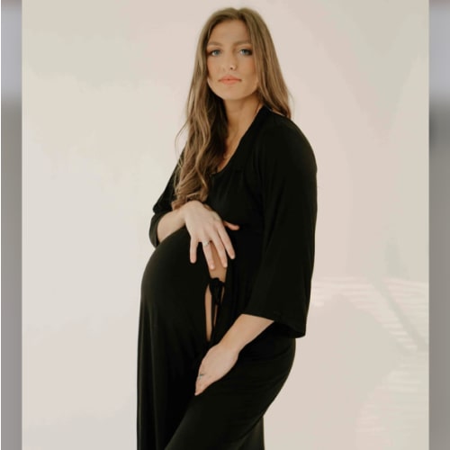 Lila Labor & Postpartum Gown in Black