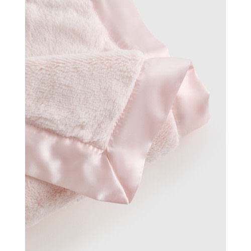 Silky Plush Baby Blanket in Light Pink