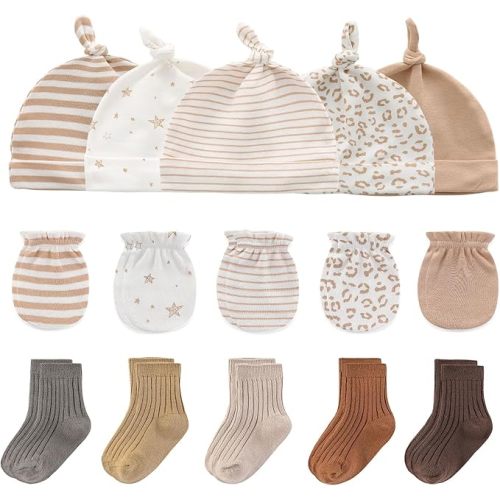 Baby Hats Mittens and Socks Set Cotton Newborn Hat Beanie Soft Infant Girls Boys Caps Gloves 0-6 month