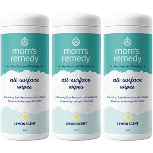 MOMREMEDY Hydrogen Peroxide Cleaning Wipes | All Purpose Cleaner and Stain Remover | Multipurpose for Kitchen, Bathroom, All Surfaces