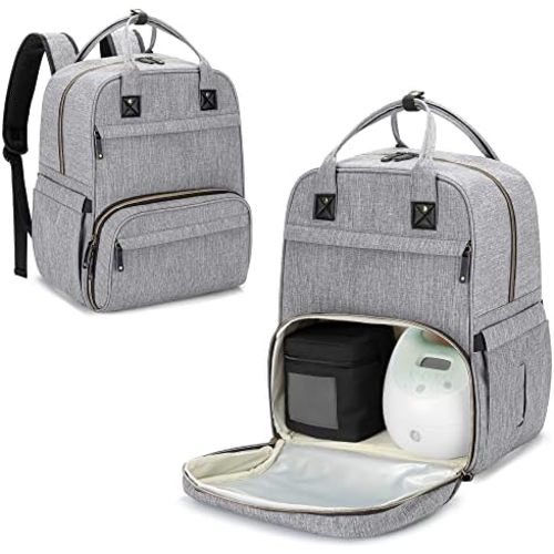 Damero Breast Pump Bag with Sleeve for Laptop, Breast Pump Backpack with Inner Divider, Fit Most Major Breast Pumps and Cooler Bag Suitable for Working Moms