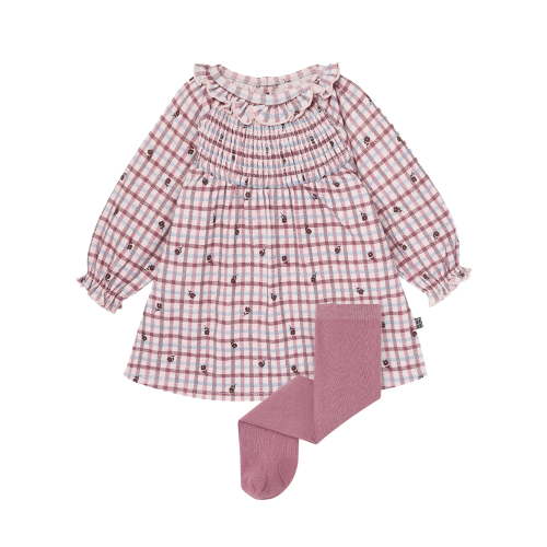 Modern Moments by Gerber Baby Girl Smocked Dress and Tights Set, 2-Piece, Sizes 0/3 Months - 24 Months