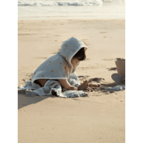Choo-Choo Train Gauze Hooded Poncho | Sand Cloud