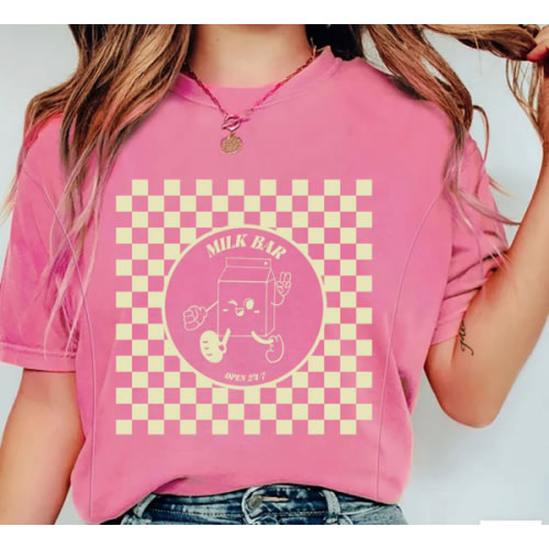 Checkered Milk Carton Nursing Tee