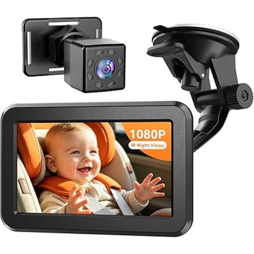 Itomoro 2026 Upgraded Baby Car Camera Monitor [1080P HD & IR Night Vision] 360° Rotation & 150° Wide Clear View Car Seat Camera for Baby Rear Facing, Easy Install & Baby Shower Must-Have