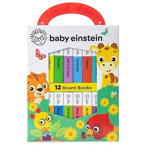 Baby Einstein - My First Library Board Book Block 12-Book Set - First Words, Alphabet, Numbers, and More! - PI Kids