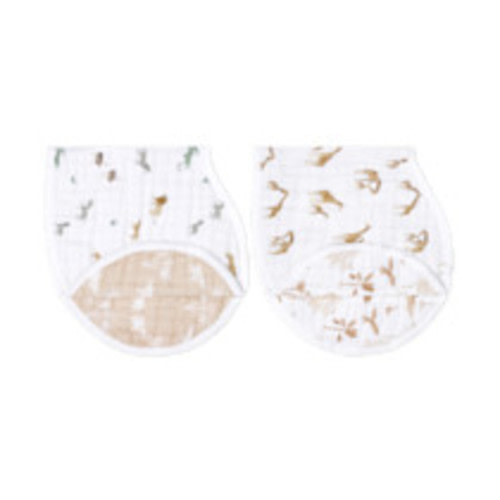 Aden + Anais Organic Muslin Burpy Bibs (2 Pack) - Safari Dreams