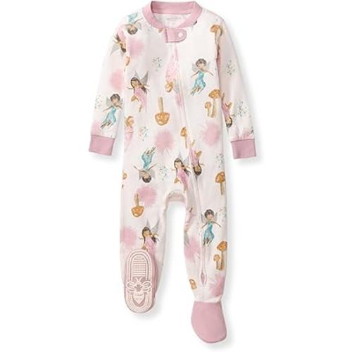 Burt's Bees Baby Girls' Snug Fit One-Piece Footed Non-Slip Sleeper Pajamas