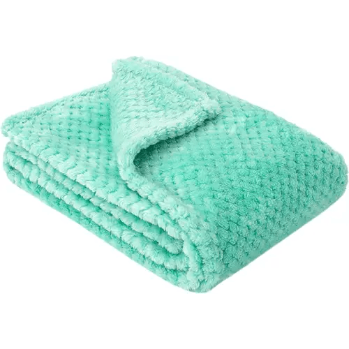Fuzzy Blanket or Fluffy Blanket for Baby, Soft Warm Cozy Coral Fleece Toddler, Infant or Newborn Receiving Blanket for Crib, Stroller, Travel, Decorative (28Wx40L, XS-T Blue)