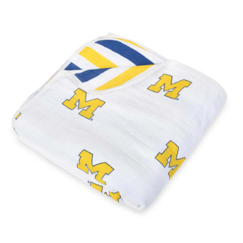 Michigan Wolverines 4-Layer Toddler Blanket | Premium Muslin 47x47 – Three Little Anchors