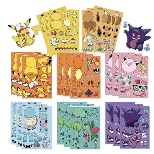 PokeMon Face Sticker Sheets