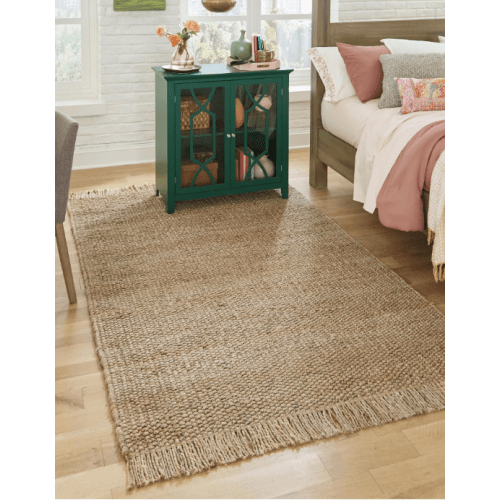 Natural 5' 1 x 8' Hand Woven Chunky Jute Rug | Rugs.com