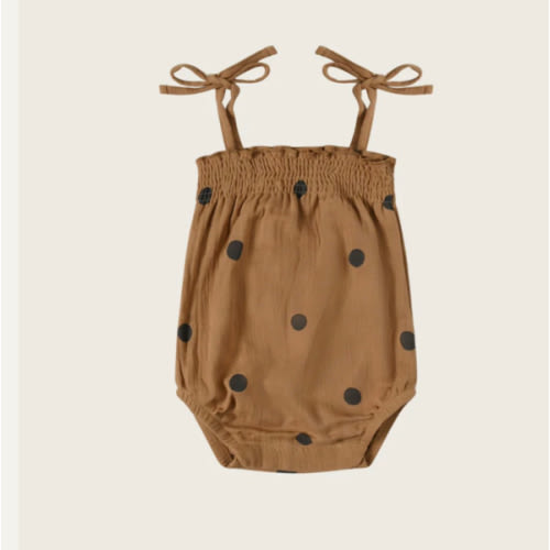 Gold Dots Spaghetti Bodysuit | Organic Zoo