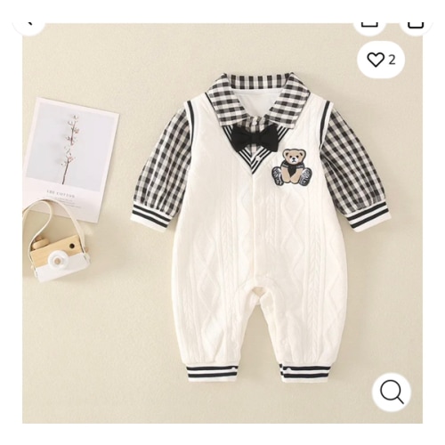 Baby Newborn Bear College Style Romper