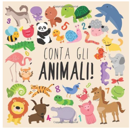 Conta gli animali!: Un divertente libro di puzzle illustrato per bambini di 2-5 anni! (Italian Edition)