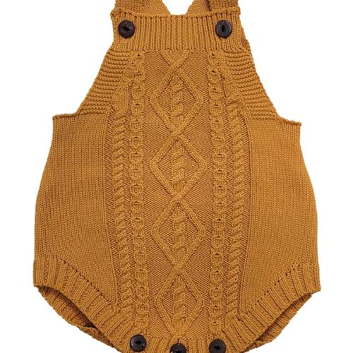 Hailey Cable Knitted Romper – Olive and Cradle