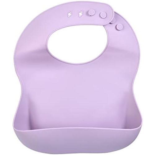 Three Little Tots Modern Silicone Baby Bib – Adjustable Fit Waterproof Catch Bibs (