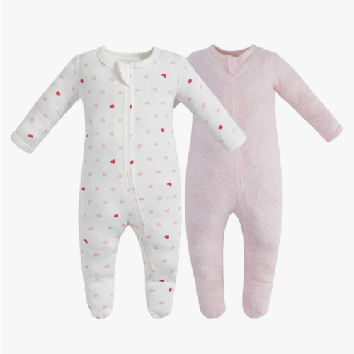 Owlivia Organic Cotton Baby Pajamas, Boys Girls Zip Front Sleep 'N Play Pjs, Footed Sleeper, Long Sleeve
