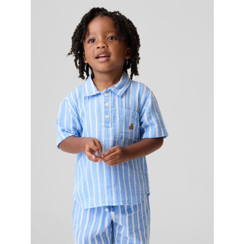 Baby & Toddler Cotton Gauze Print Polo Shirt