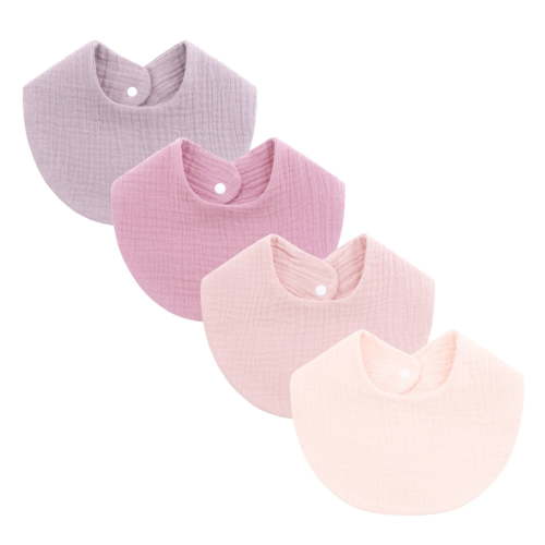 4PCS Cotton Infants Drooling Bib Baby Burp Cloth Nursing Bib Comfortable Toddler Saliva Towel 2-Layer for Newborns
