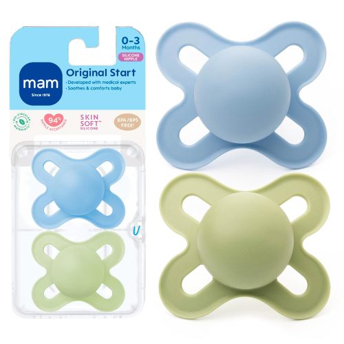 Pacifier – MAM Original Start 0-3M, 2-pack, Teal/Cotton