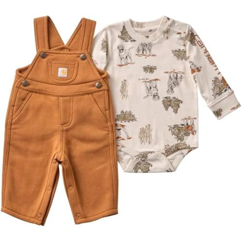 Carhartt Baby Boys' Bodysuit & Fleece Overall Set