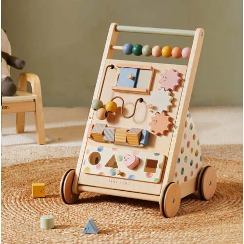 Tiny Land, Natural Wooden Baby Walker